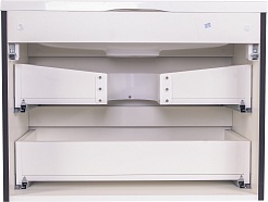 Style Line Тумба с раковиной Бергамо Мини 70 подвесная черная Люкс антискрейтч Plus – фотография-6